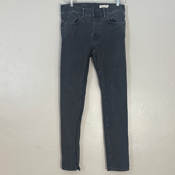 All Saints Dark Gray Slim Straight Jeans - Picture 1 of 4
